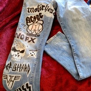 Men's Custom painted classic rock band jeans